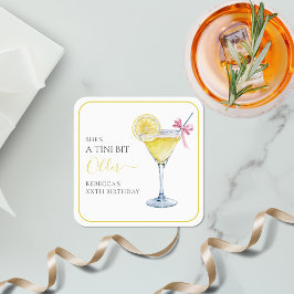 Coquette Lemon Cocktail A Tini Bit Older Birthday スクエアペーパーコースター