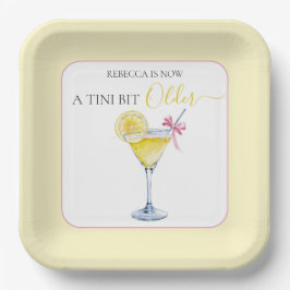 Coquette Lemon Cocktail A Tini Bit Older Birthday ペーパープレート