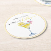 Coquette Lemon Cocktail A Tini Bit Older Birthday ラウンドペーパーコースター (アングル)