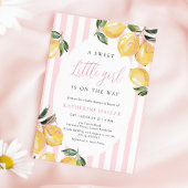 Coquette Lemon Pink Baby Shower Invitation 招待状