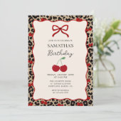 Coquette Leopard Cheetah Girl Birthday Invitation 招待状 (スタンド正面)