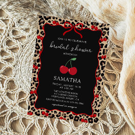 Coquette Leopard Cheetah Girl Birthday Invitation 招待状