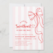 Coquette Little Sweetheart Baby Shower Invitation 招待状 (正面)