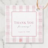 Coquette Long Pink Bow Ribbon Girl Baby Shower フェイバータグ (裏面)