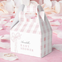 Coquette Long Pink Bow Ribbon Girl Baby Shower フェイバーボックス
