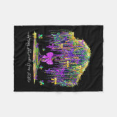 Coquette Mardi Gras 2026 Beads Tree Carnival New O フリースブランケット (正面(横))