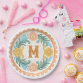 Coquette Mexican Talavera Monogram ペーパープレート (パーティー)