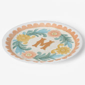Coquette Mexican Talavera Monogram ペーパープレート (アングル)