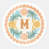 Coquette Mexican Talavera Monogram ラウンドシール (正面)