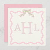 Coquette Monogram Photo Message Card ノートカード (正面/裏面)