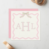 Coquette Monogram Photo Message Card ノートカード (正面/裏面インサイチュ)