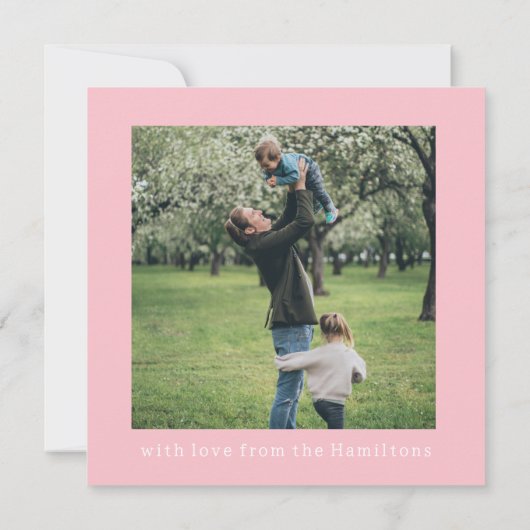 Coquette Monogram Photo Message Card ノートカード (裏面)