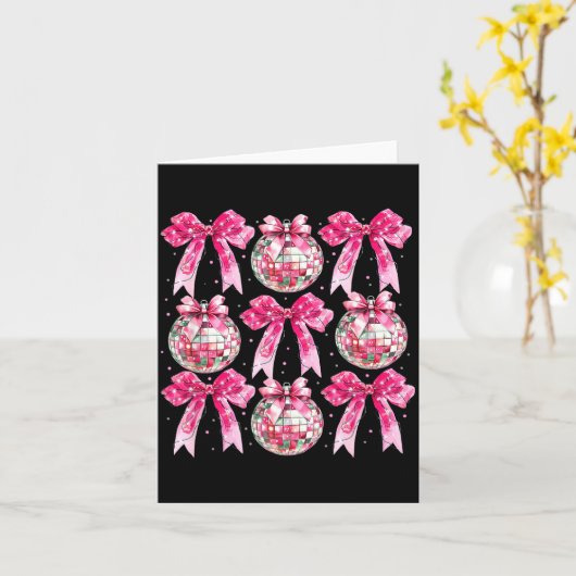 Coquette New Year 2026, Retro New Years, Disco Bal カード (黄色い花)