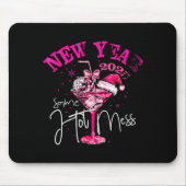 Coquette New Year Same Hot Mess 2025 Funny New Yea マウスパッド (正面)