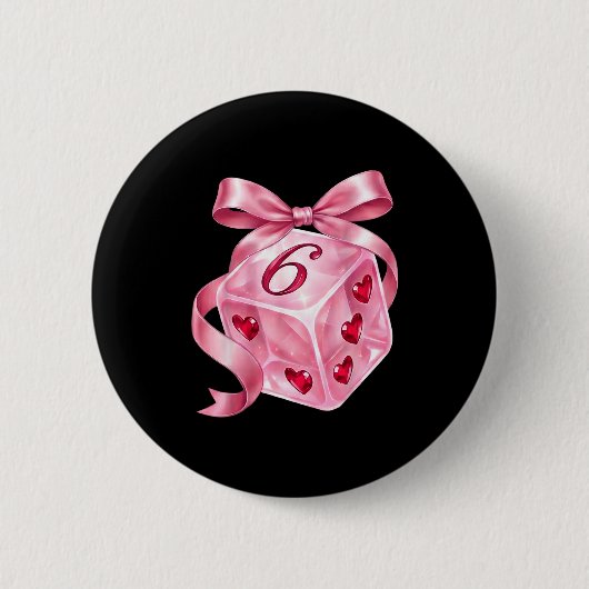 Coquette Nk Dice Bow Hearts 6 7 Preppy Valentine Y 缶バッジ (正面)