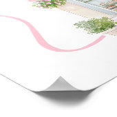 Coquette Parisian cafe French Pink Welcome Sign ポスター (角)