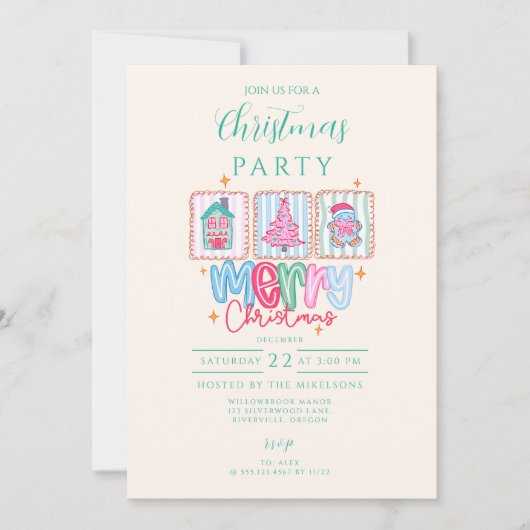 Coquette Pastel Christmas Celebration 招待状 (正面)