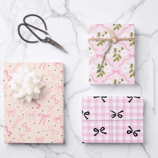 Coquette Pastel Cute Wrapping Paper ラッピングペーパーシート (正面)