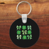 Coquette Patrick's Day Bow,shamrock Lucky Bow Funn キーホルダー (正面)