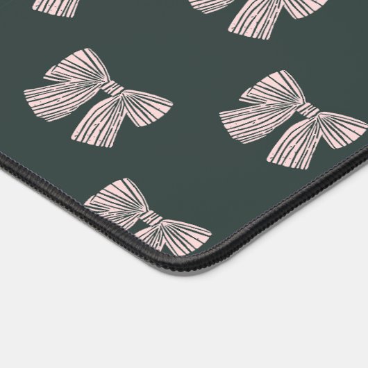 Coquette pink bow aesthetic pattern desk mat デスクマット (コーナー)