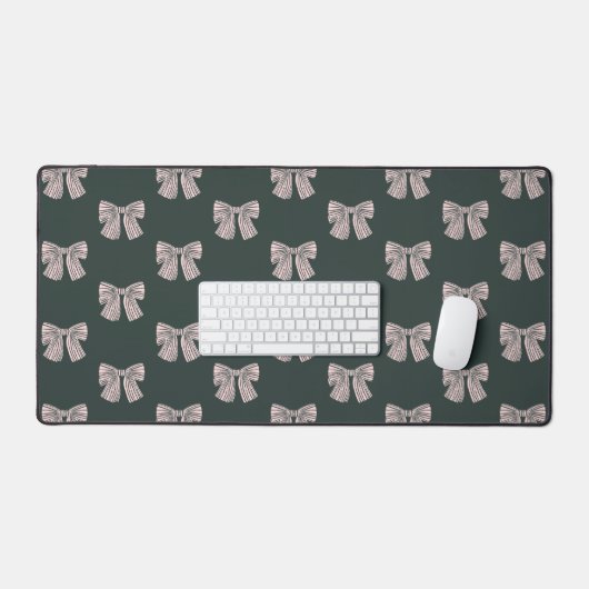 Coquette pink bow aesthetic pattern desk mat デスクマット (キーボード&マウス)