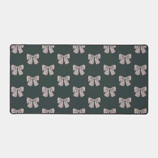 Coquette pink bow aesthetic pattern desk mat デスクマット (正面)