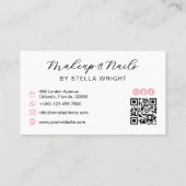 Coquette Pink Bow Beauty QR Code 名刺 (裏面)