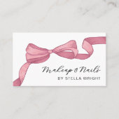 Coquette Pink Bow Beauty QR Code 名刺 (正面)