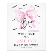 Coquette Pink Bow Boo Baby Shower Welcome Sign フォトプリント (正面)
