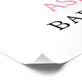 Coquette Pink Bow Boo Baby Shower Welcome Sign フォトプリント (角)