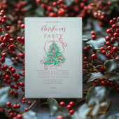 Coquette Pink Bow Christmas 招待状