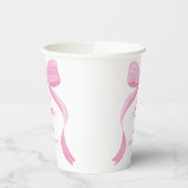 Coquette Pink Bow First Birthday Paper Cups 紙コップ (左)