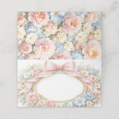 Coquette Pink Bow Floral プレイスカード (外部開封)