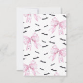 Coquette Pink Bow Little Boo Baby Shower サンキューカード (裏面)