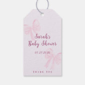 Coquette Pink Bow Minimal Baby Shower Favor ギフトタグ (裏面)