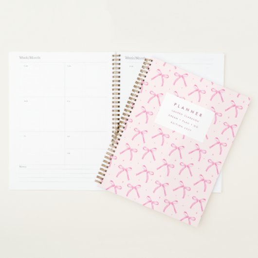 Coquette Pink Bow Modern Planner プランナー手帳 (ディスプレー)