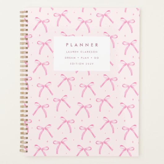 Coquette Pink Bow Modern Planner プランナー手帳 (正面)