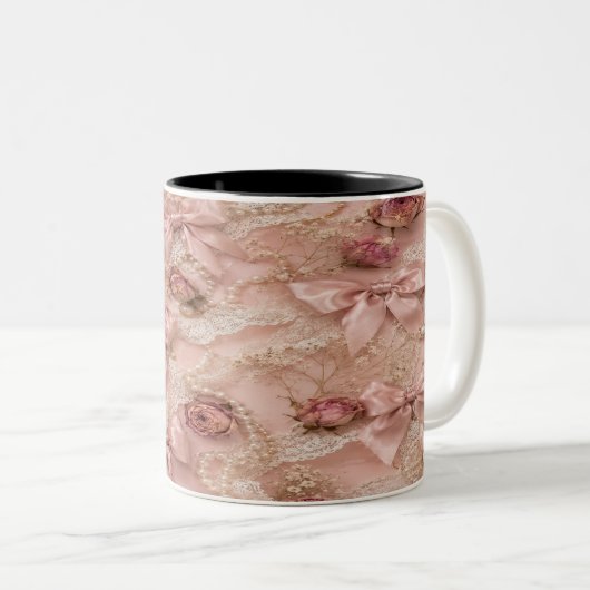 Coquette Pink Bow Mug ツートーンマグカップ (正面右)