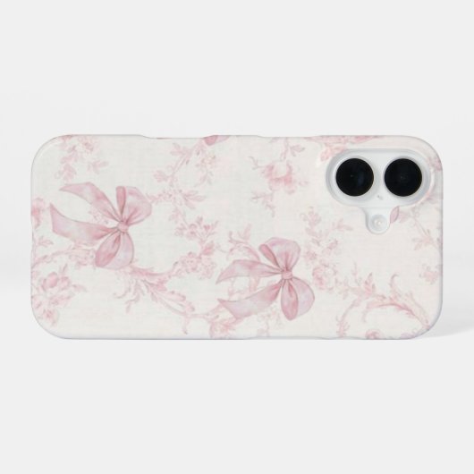 Coquette Pink Bow Phone Case |  iPhone 16ケース (裏面横)
