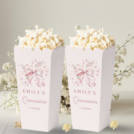 Coquette Pink Bow Quinceanera Sweet 16 Popcorn フェイバーボックス