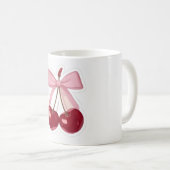  Coquette Pink Bow & Red Cherry Aesthetic Coffee M コーヒーマグカップ (正面右)