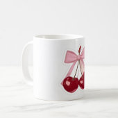  Coquette Pink Bow & Red Cherry Aesthetic Coffee M コーヒーマグカップ (正面左)