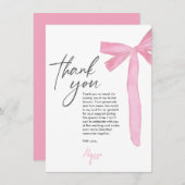 Coquette Pink Bow ribbon Bridal Shower (正面/裏面)