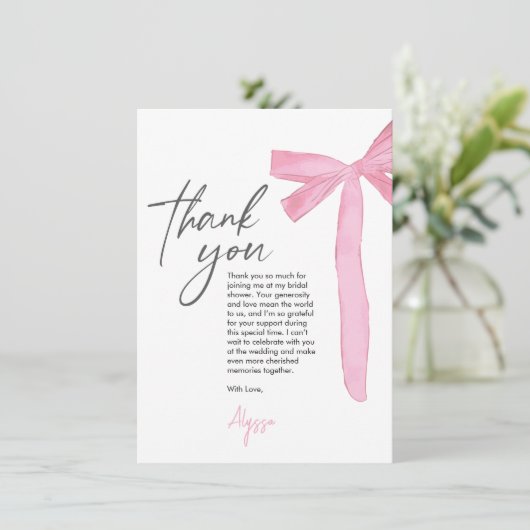 Coquette Pink Bow ribbon Bridal Shower (スタンド正面)