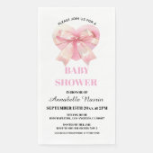 Coquette Pink Bow Ribbon Girl Baby Shower (正面)