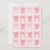 Coquette Pink Bow/Ribbon Girl Baby Shower 招待状 (裏面)