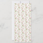 Coquette Pink Bow Roses Baby Shower Menu 招待状 (裏面)