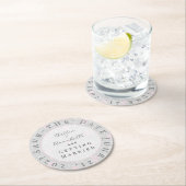 Coquette Pink bow-Save-the-Date coaster ラウンドペーパーコースター (インサイチュ)