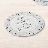 Coquette Pink bow-Save-the-Date coaster ラウンドペーパーコースター (アングル)