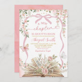 Coquette pink bow storybook new chapter 招待状 (正面/裏面)